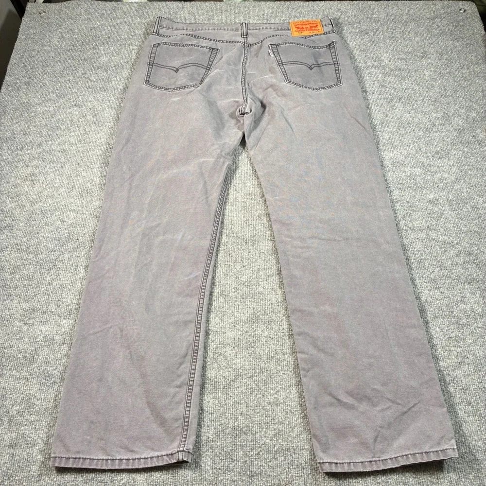 Levis 514 Straight Fit Pants Mens 36x32 Gray Stretch Twill Workwear Casual